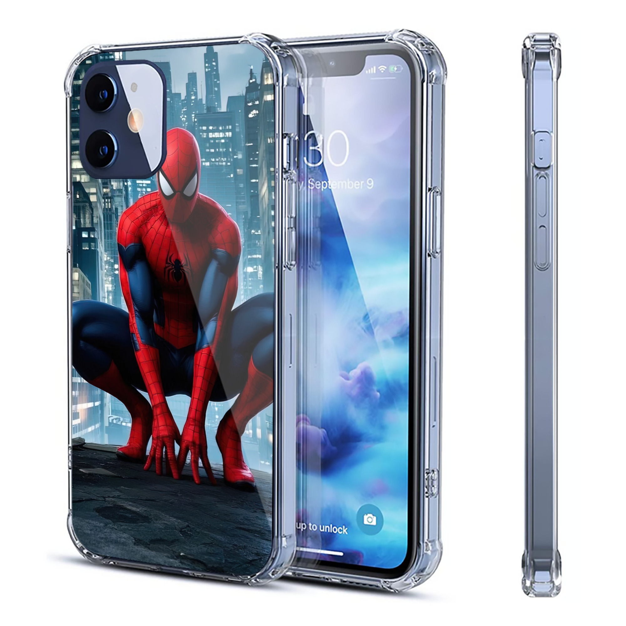 （画像用） Spider Man スパイダーマン 【iPhone 12シリーズ対応】透明スマホケース（クリアソフトケース）